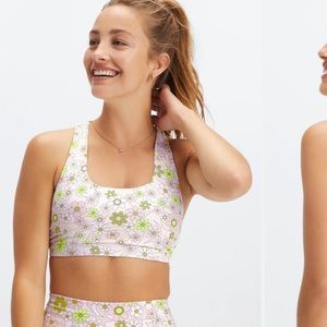 NWT Fabletics retro floral pixie sports bra